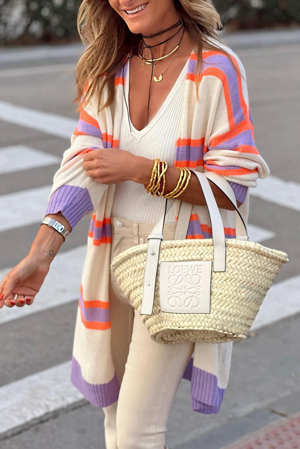 Beige Stripe Cardi