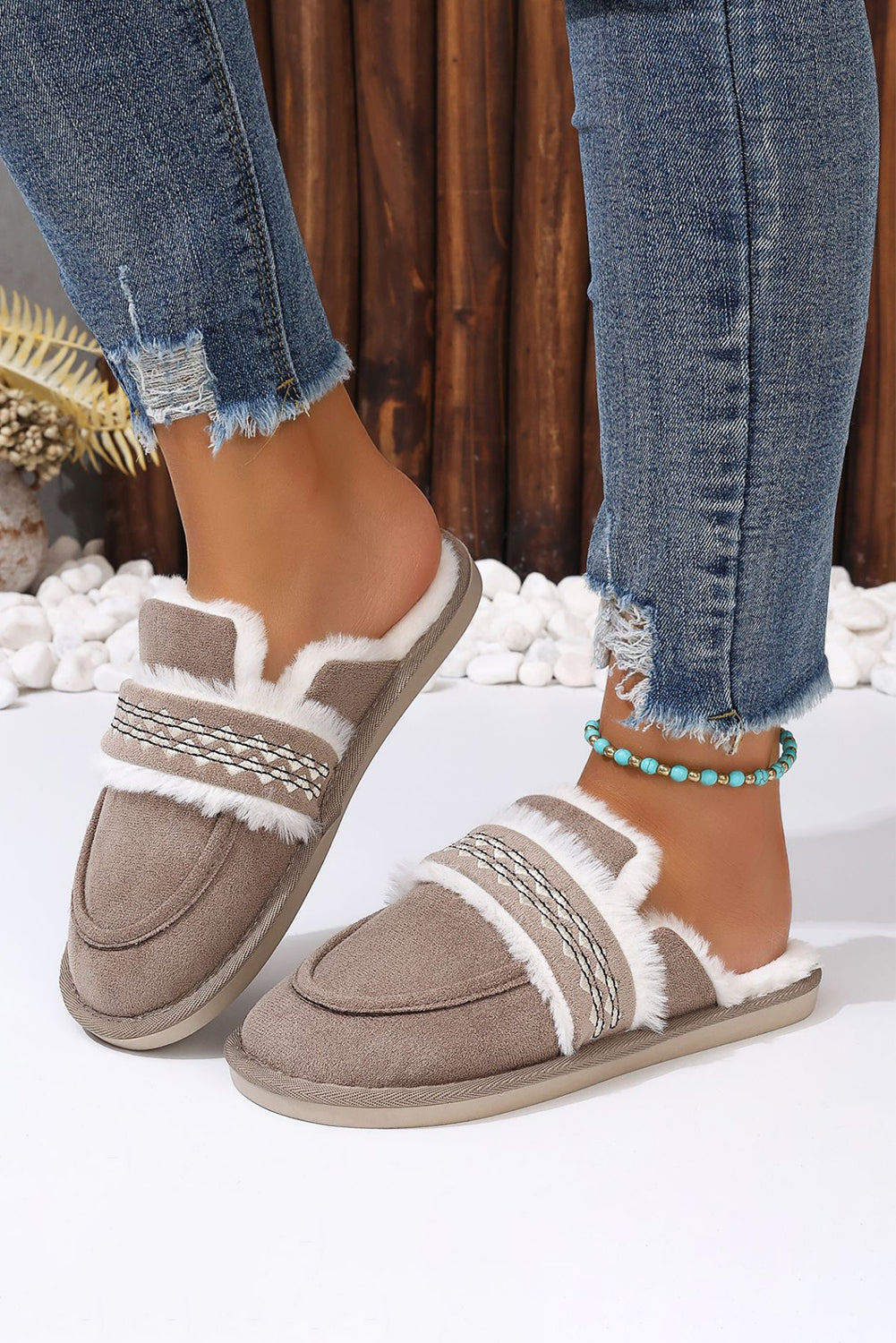 Wavy Plush Slippers