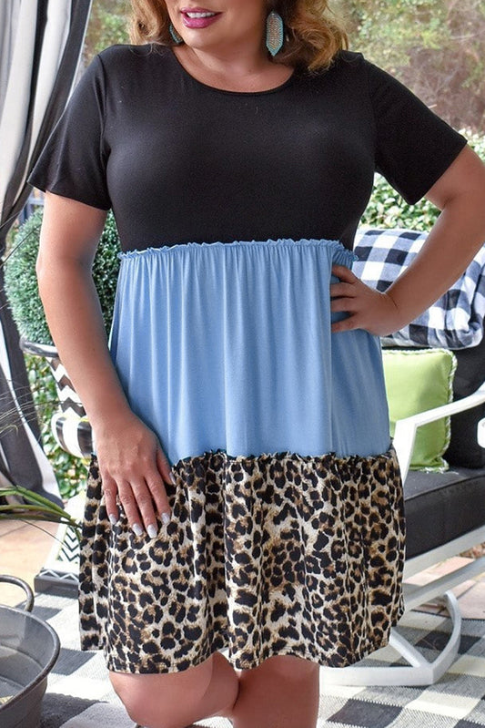 Blue Colorblock Dress