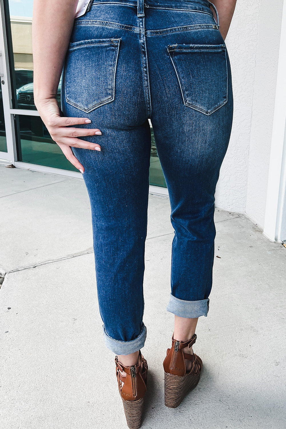 Button Fly Ripped Skinny Jeans
