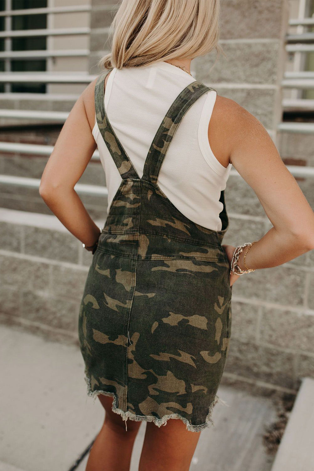 Camo Raw Hem Dress