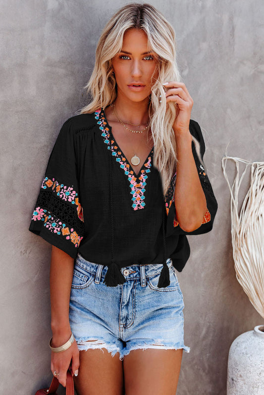 Tassel 1/2 Sleeve Tops