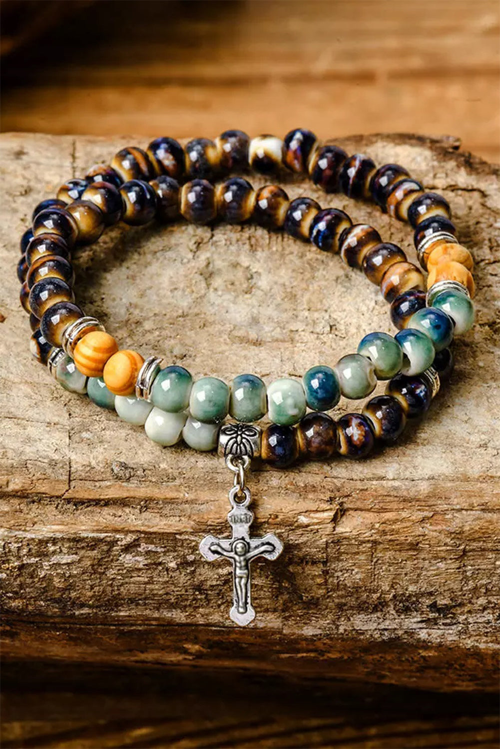 Cross Beaded Bracelet