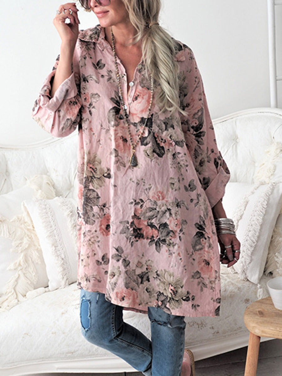 Long Floral Blouse