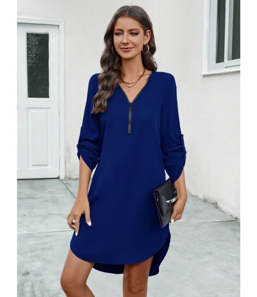 Zipper Shirt Dress