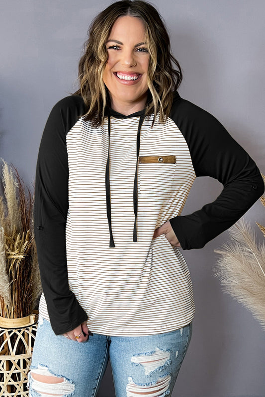 Raglan Stripe Pocket Hoodies