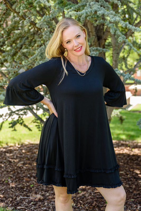 Ruffle Trim Dress
