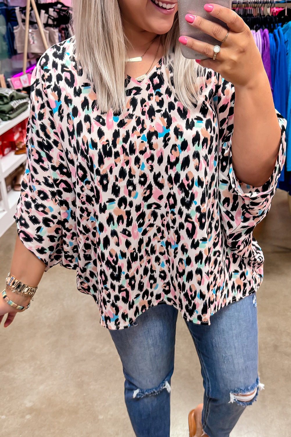 Leopard Batwing Top