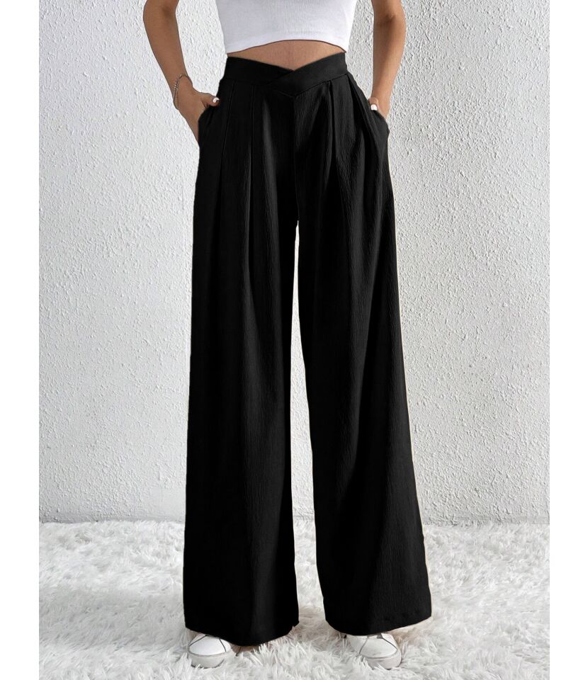 Pleated Wide Leg Trousers