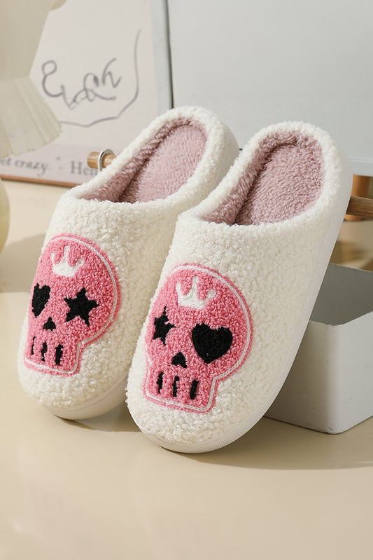 Pink Skull Slippers