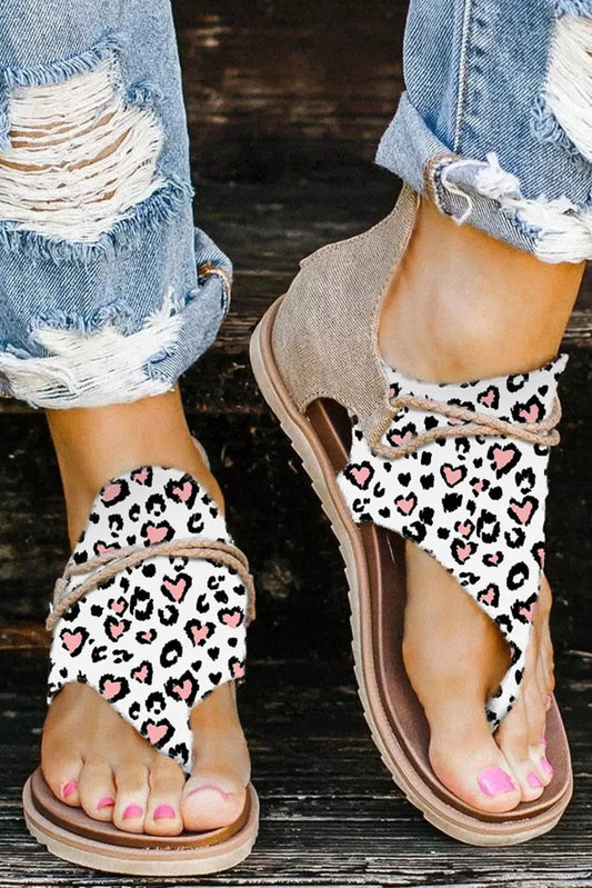 White Leopard Sandals