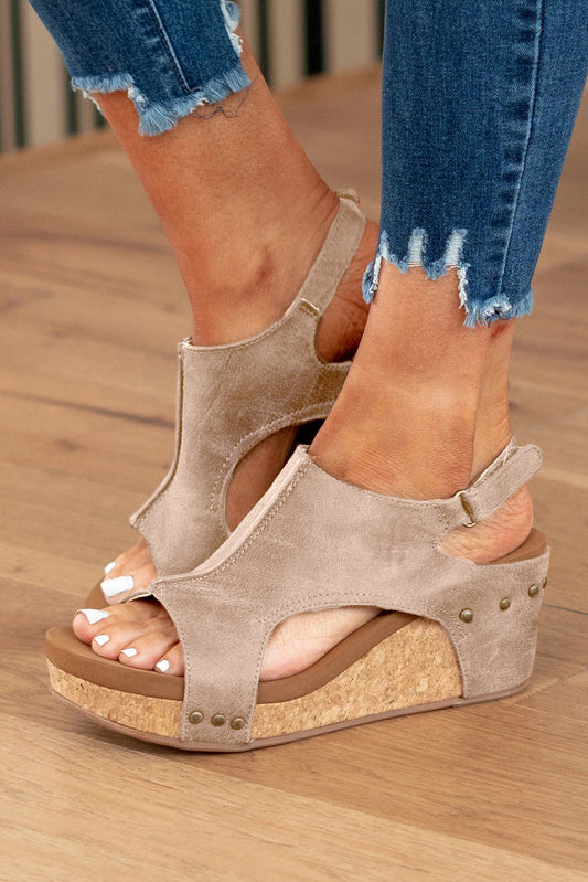 Vintage Studded Wedge