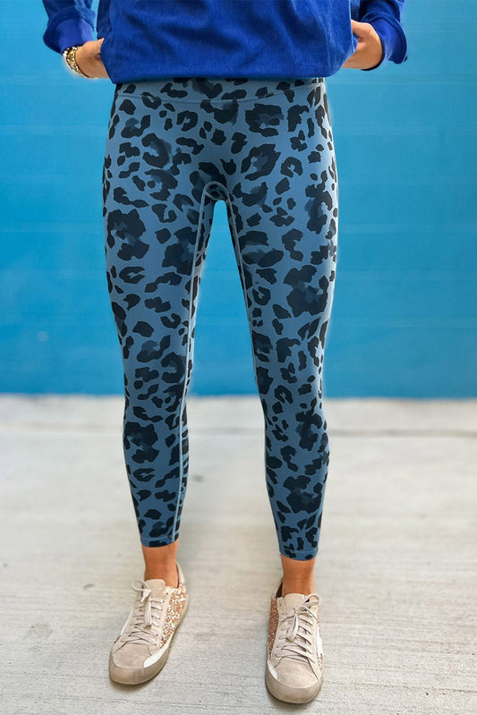 Blue Leopard Leggings